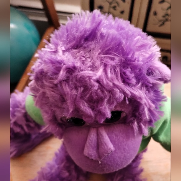 -The Petting Zoo Purple Hanging Monkey 1994 NASA Green Hoodie Plush 18in - Picture 8 of 16